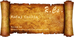 Rafaj Csilla névjegykártya